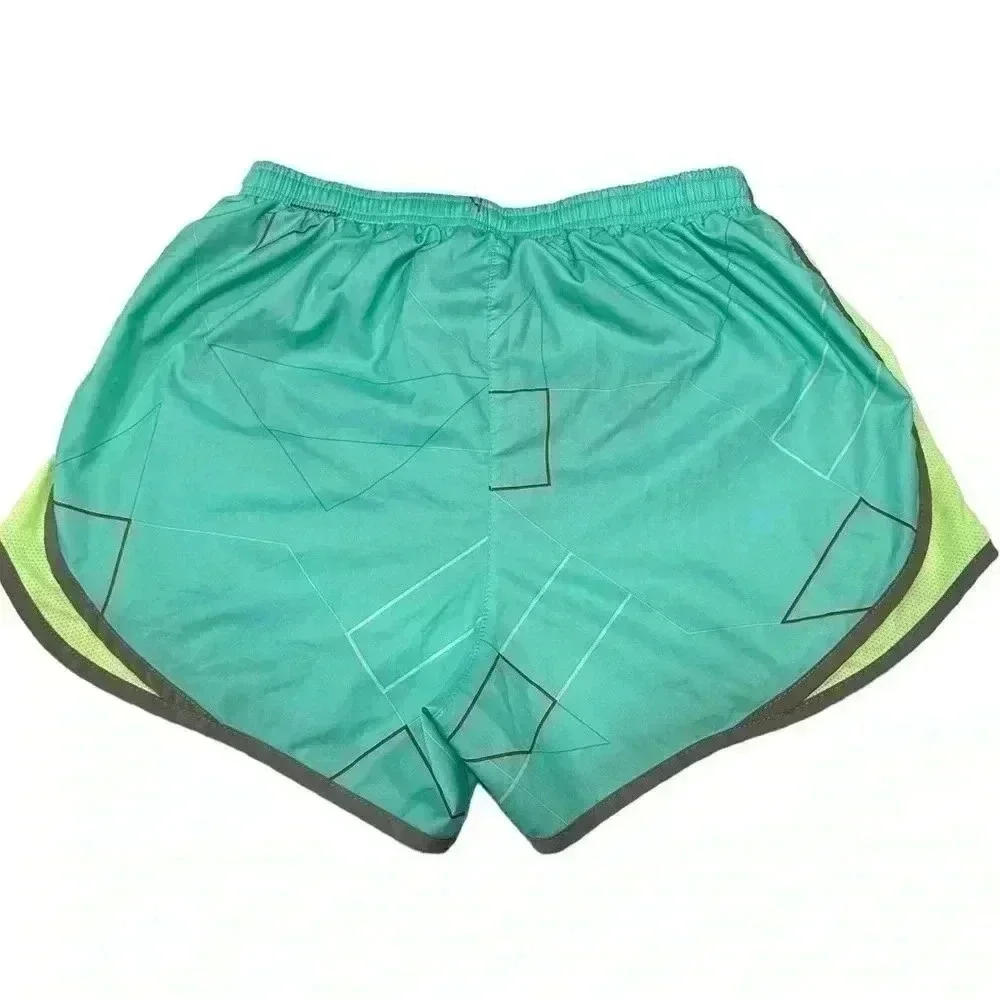 Nike Tempo Dri-Fit Running Short Size M Mint Green, Lime, Grey & Red Accents